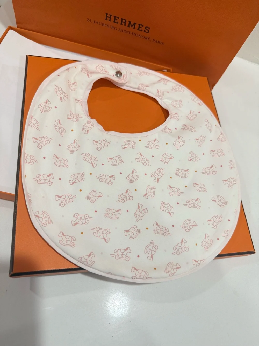 Hermes Baby Bib - Luxury Cotton Kids Accessory